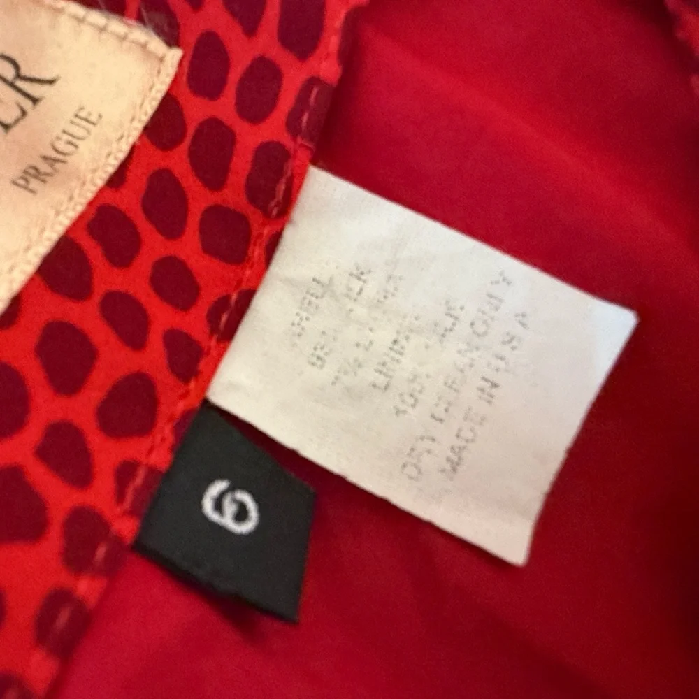 Y2K Vintage SPOONER Prague Red Silk Animal Print Realisation Par Skirt Sz 6/M - Picture 10 of 10